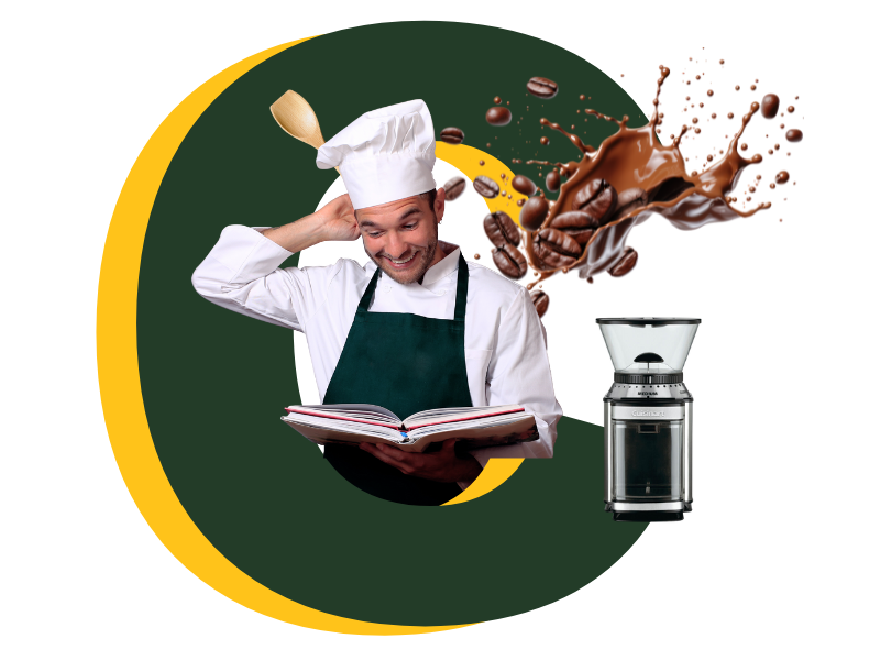 A chef preparing food with Cuisinart appliances, symbolizing culinary art.